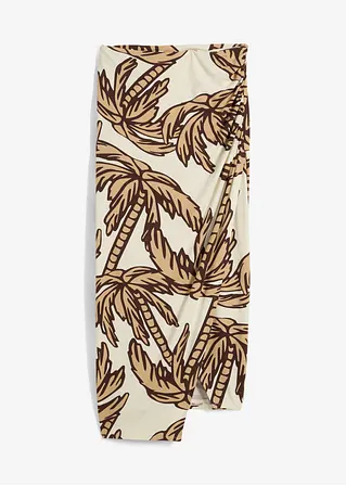 bedruckter Jersey-Rock aus softem Viskose-Mix in beige von vorne - bonprix