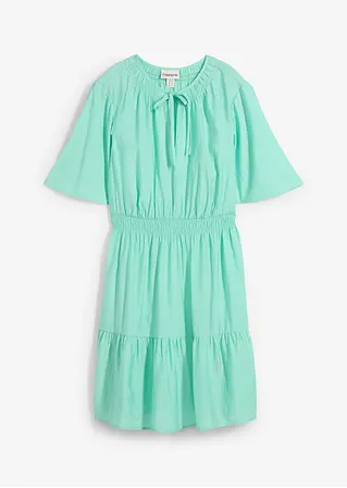 Minikleid aus fließendem Viskose-Mix in grün von vorne - bonprix