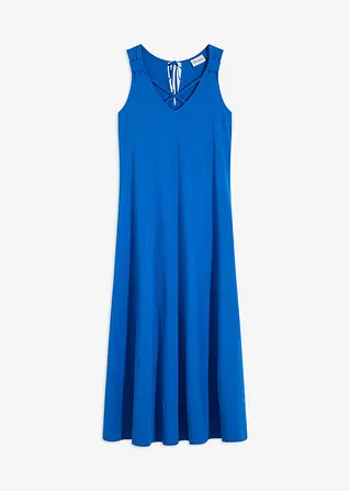 Trägerkleid aus reiner Bio-Baumwolle in blau von vorne - bonprix