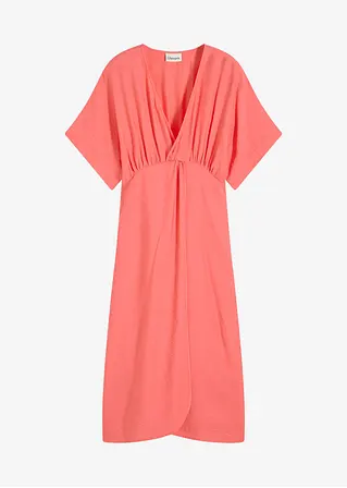 Tunika-Kleid aus Crinkle in pink von vorne - bonprix
