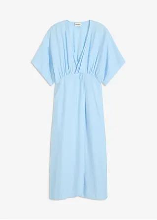 Tunika-Kleid aus Crinkle in blau von vorne - bonprix