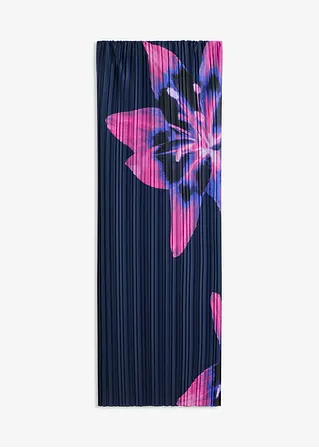 Bandeau-Kleid aus glänzendem Satin mit Plisse in schwarz von vorne - bonprix