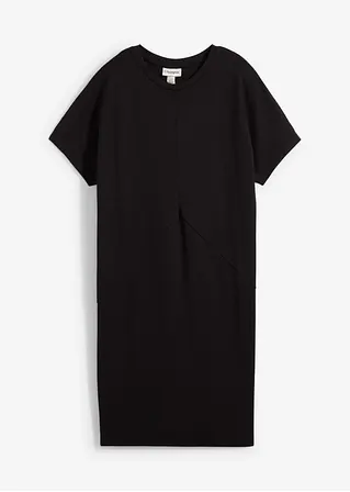 Shirtkleid aus reiner Bio-Baumwolle in schwarz von vorne - bonprix