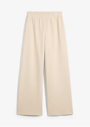 Marlenehose aus Piqué in beige von vorne - bonprix