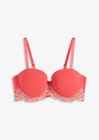 Balconette-BH mit mehrfarbiger Spitze in pink von vorne - bonprix