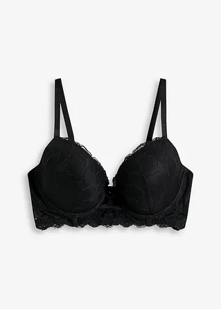 Schalen-BH mit weicher Spitze in schwarz von vorne - bonprix