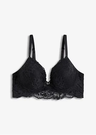 Schalen-BH mit zarter Spitze in schwarz von vorne - bonprix