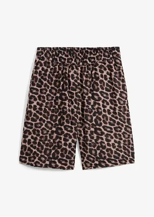 Weite Shorts aus Musselin in grau von vorne - bonprix