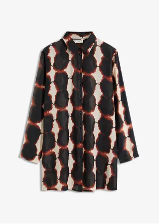 Longbluse mit Batik-Print in schwarz von vorne - bonprix