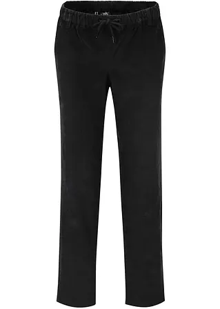 Cordhose mit Bequembund in schwarz von vorne - bonprix