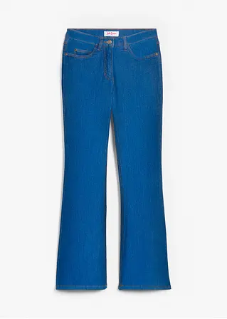 Bootcut Jeans Mid Waist, Stretch in blau von vorne - bonprix