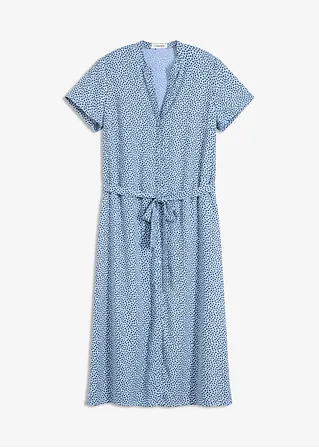 Blusenkleid mit Pünktchen in blau von vorne - bonprix