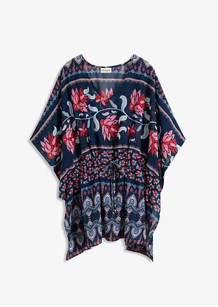 Strandtunika aus leichtem Chiffon in blau von vorne - bonprix