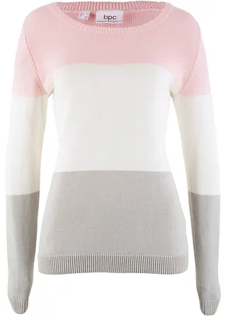 Pullover im Colorblocking-Stil in rosa von vorne - bonprix