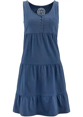 Baumwoll Jerseykleid, kurz in blau - bonprix