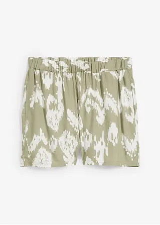 Viskose-Shorts mit Bequembund in grün von vorne - bonprix