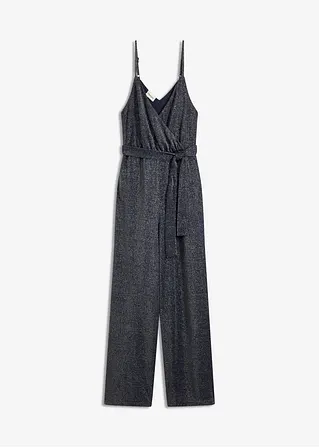 Jumpsuit aus leichter Viskose in blau von vorne - bonprix