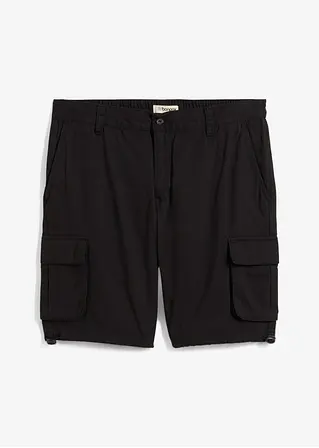 Cargo-Bermuda mit Komfortbund, Regular Fit in schwarz von vorne - bonprix