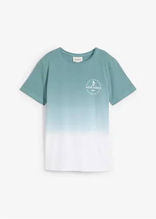 T-Shirt aus reiner Baumwolle in blau von vorne - bonprix