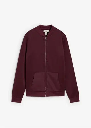 Sweatjacke aus Scuba mit Reißverschluss in braun von vorne - bonprix