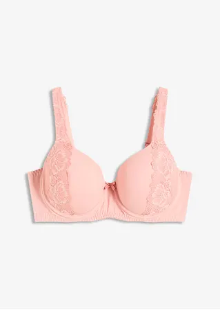 Schalen-BH mit gepolsterten Trägen in rosa von vorne - bonprix