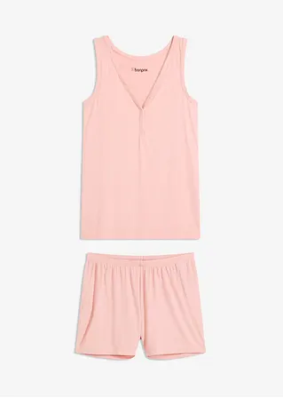 Shorty aus weicher Rippe in rosa von vorne - bonprix