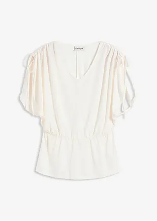 Shirt aus softem Modal-Mix in weiß von vorne - bonprix