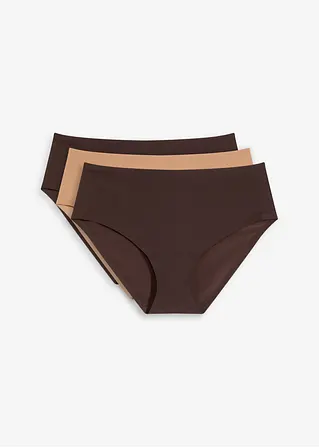 Feel Comfort Nahtlose Panty (3er Pack) in braun von vorne - bonprix