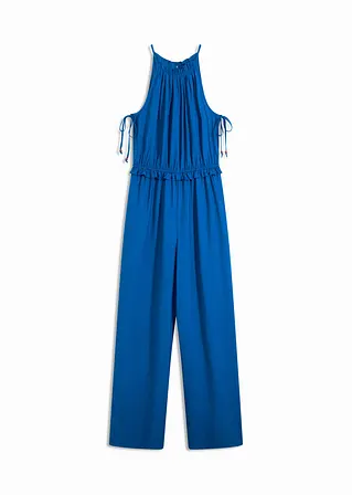 Overall aus fließendem Viskose-Mix in blau von vorne - bonprix