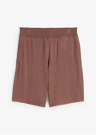 Schlupf-Shorts aus Feinstrick in braun von vorne - bonprix