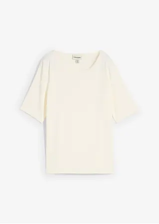 T-Shirt mit recyceltem Polyamid in weiß von vorne - bonprix