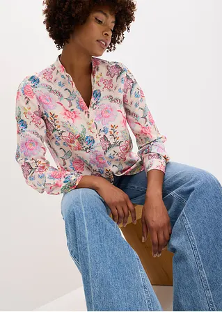 Bluse aus fließender Viskose in pink im Look (Totalaufnahme) - bonprix