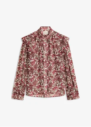 Chiffonbluse in beige von vorne - bonprix