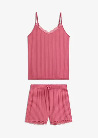 Shorty aus weichem Pointelle-Jersey in rot von vorne - bonprix