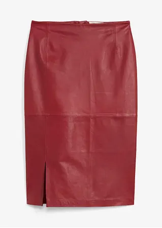 Lederrock mit Schlitz in rot von vorne - bonprix