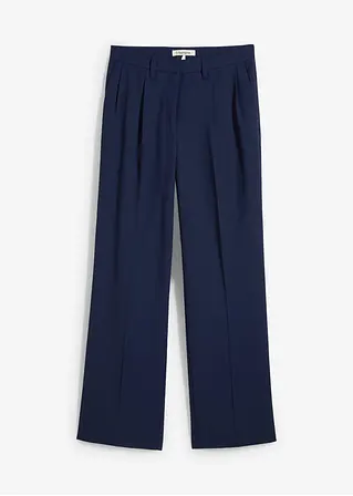 Bundfaltenhose in leichter Barrelform in blau von vorne - bonprix