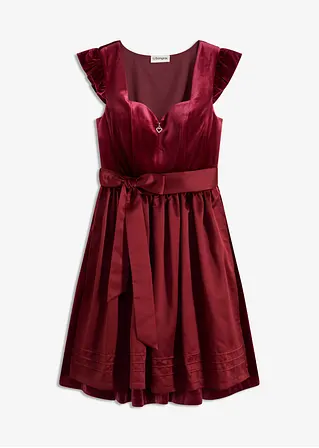 Dirndl und Schürze (2-tlg.Set) in rot von vorne - bonprix