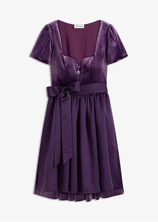 Dirndl und Schürze (2-tlg.Set) in lila von vorne - bonprix