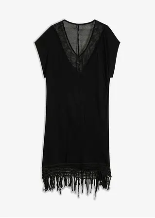 Transparentes Strandkleid aus Viskose in schwarz von vorne - bonprix