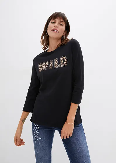 Футболка Bonprix Langarmshirt от Nieten и Druck