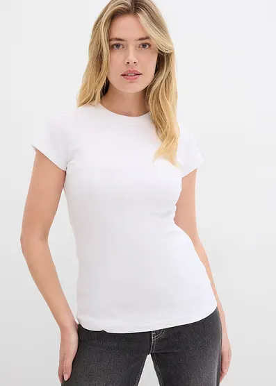 Футболка Bonprix в рубчик из органического хлопка (2 шт.)