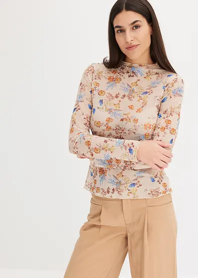  Топ Bonprix с длинными рукавами из сетки