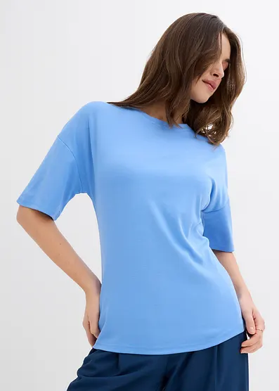 Футболка Bonprix mit Reißverschluss-Детали из вискозы-Микс