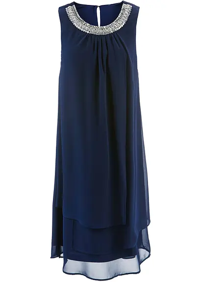 Premium Kleid mit Applikation in blau von vorne - bonprix