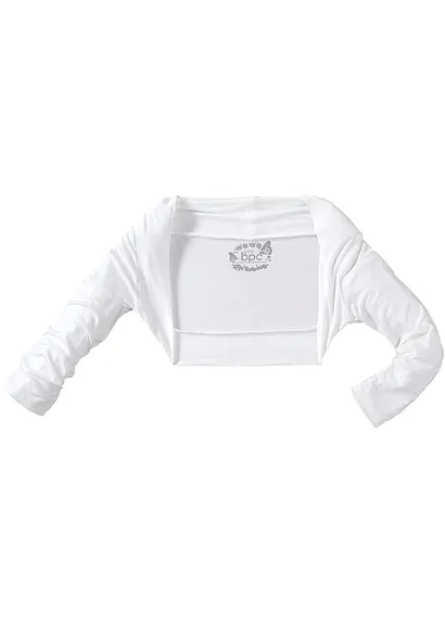 Jersey-Bolero aus softer Viskose in weiß von vorne - bonprix