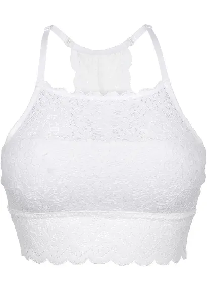 Racerback Bustier in weiß von vorne - bonprix