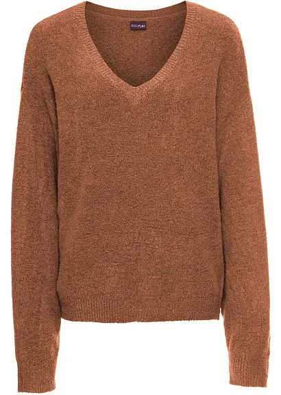 Oversize-Strick-Pullover in braun von vorne - bonprix