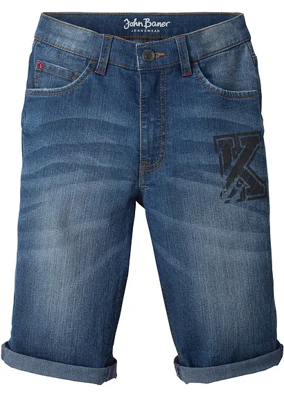 Stretch-Bermuda, Slim Fit in blau von vorne - bonprix