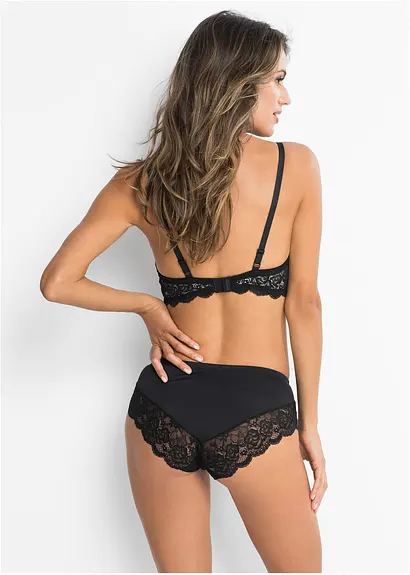 Panty (2er Pack) in schwarz von hinten (Totalaufnahme) - bonprix