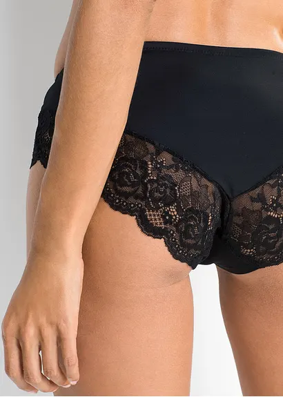 Panty (2er Pack) in schwarz (Detailaufnahme) - bonprix